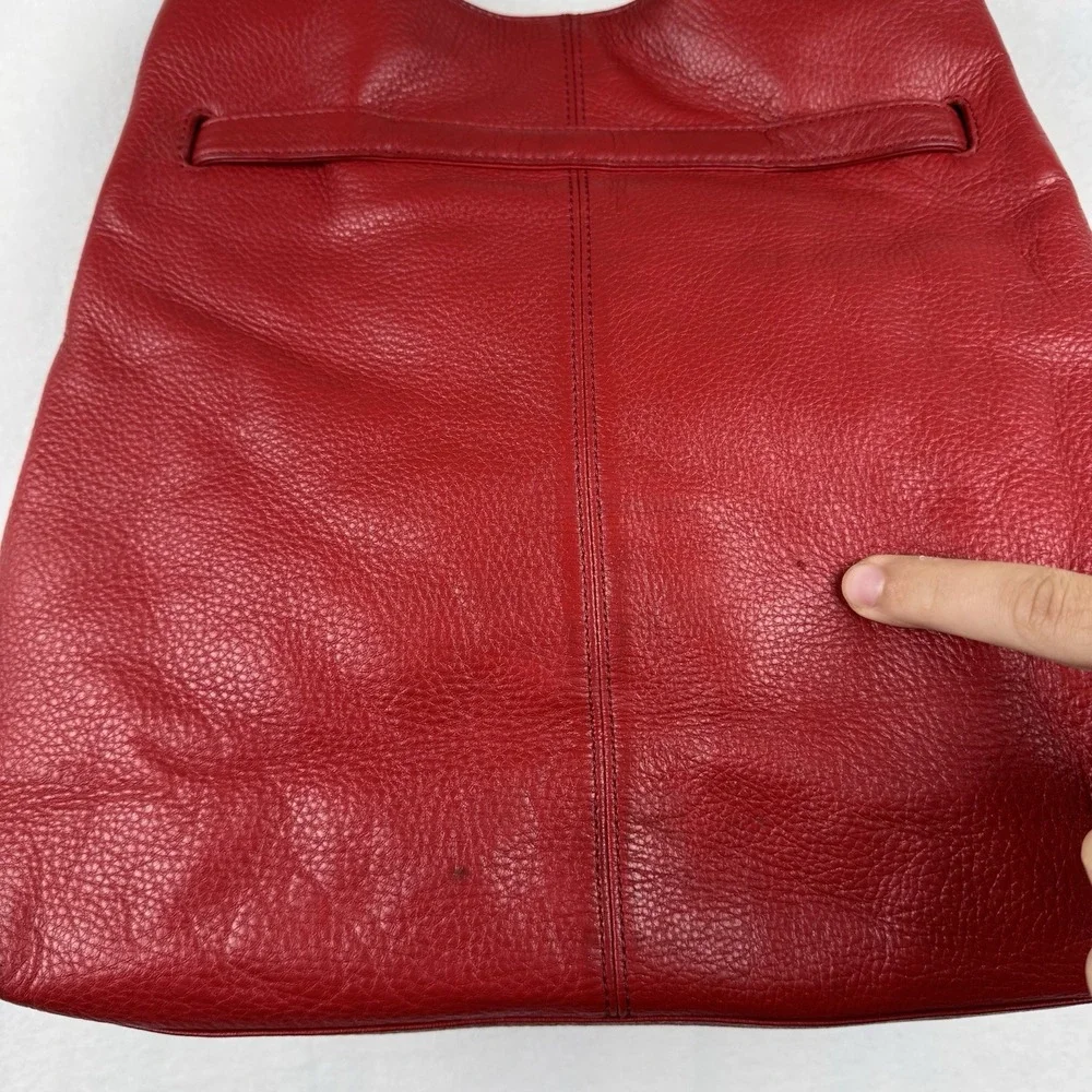 Tory Burch Red Leather Shoulder Bag Tote‎